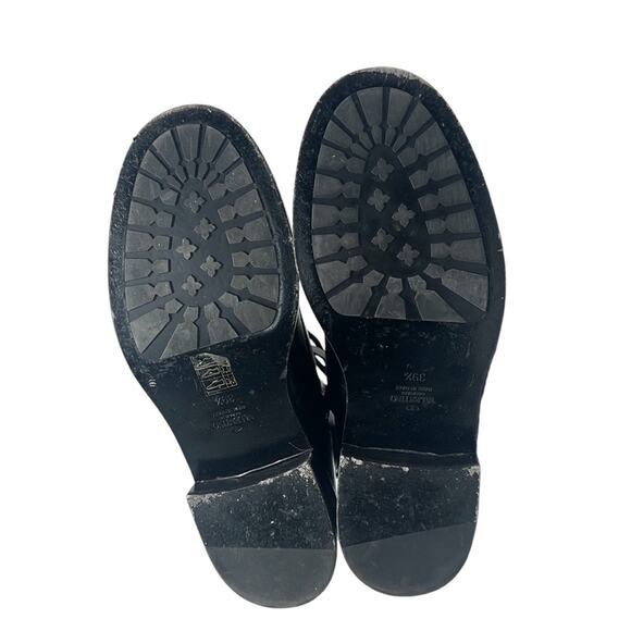 Valentino Garavani Rockstud Combat Boots Moto Leather Shoes Black Size 39.5 - Picture 12 of 13